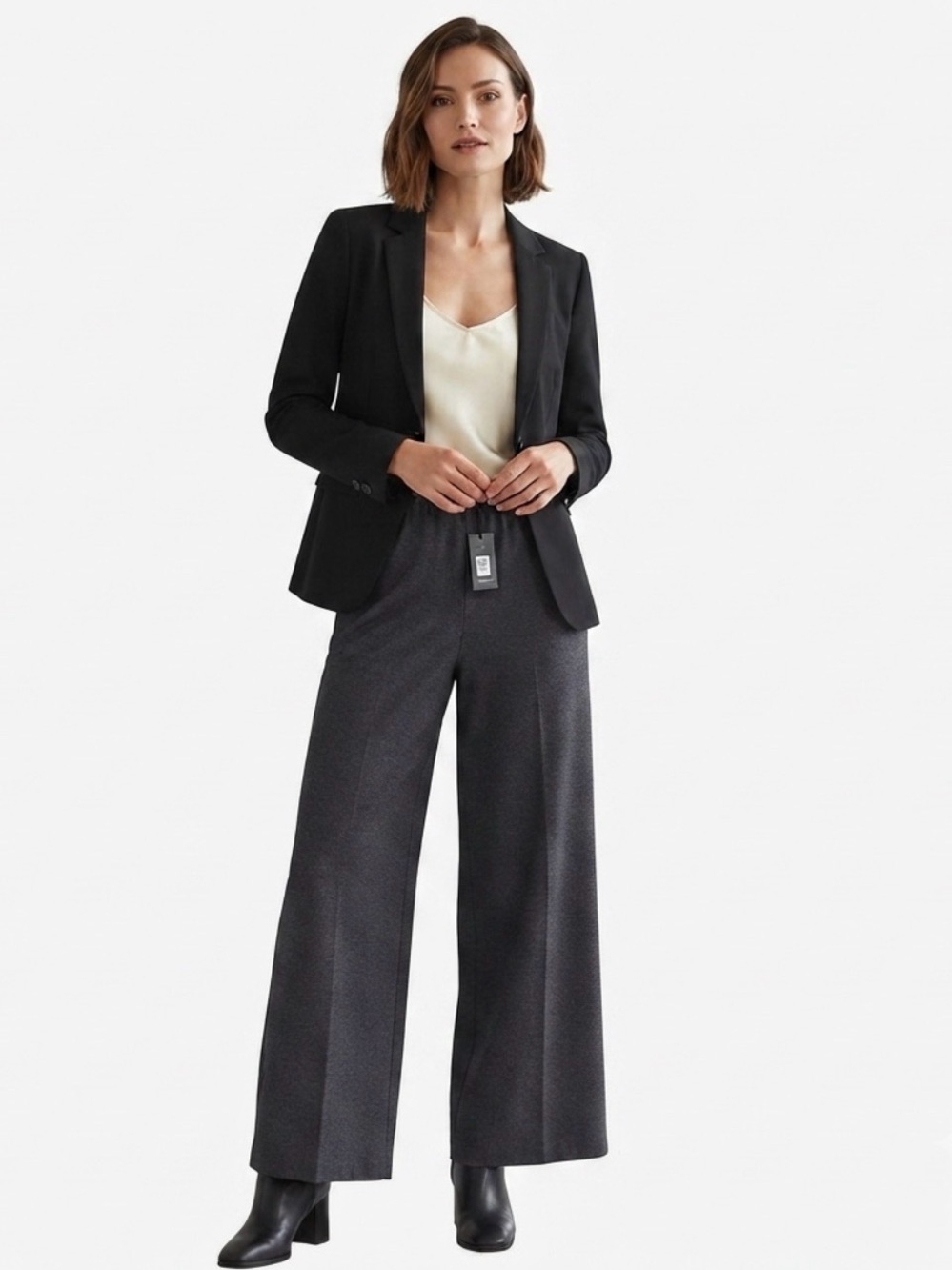 Magaschoni charcoal grey Wide-Leg Dressup Pants XL-NWT - Picture 1 of 9